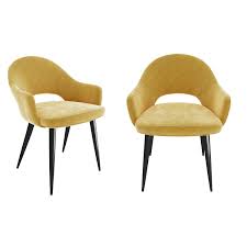 4.6 out of 5 stars 21. Pair Of Mustard Yellow Fabric Dining Chairs Colbie Furniture123