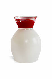 White Red Glass Lampshade From The