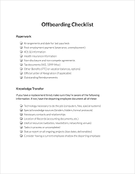 Offboarding Checklist Clicktime
