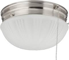 Amazon Com Westinghouse Lighting 6721000 Two Light Flush Mount Interior Ceiling Fixture With Pull Chain Brushed Nickel Finish With Frosted Fluted Glass Home Improvement