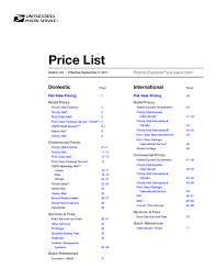 Pdf Price List Domestic Flat Rate Pricing Commercial Prices