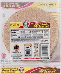 la banderita whole wheat tortillas