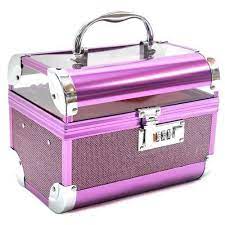 purple aluminium vanity makeup box