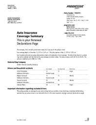 It has the amount of car insurance coverage you purchased in each component liability personal injury collision auto insurance declaration page template. Auto Insurance Declaration Page Progressive Fill Online Printable Fillable Blank Pdffiller