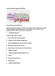 Contoh proposal pengajuan dana usaha perorangan gambaran. Top Pdf Contoh Proposal Pengajuan Kredit Bank 123dok Com