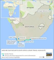 South Africa Luxury Travel Map Highlights