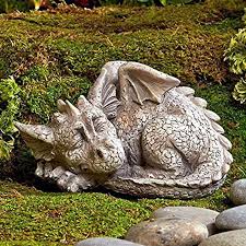 Sleeping Dragon Dinosaur Stone Statue