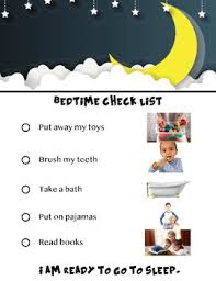 Bed Time Routine Checklist Visual Schedule
