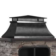 Sunjoy Maryland Bel Aire 48 03 In Black Fireplace With Faux Stack Stone Finish