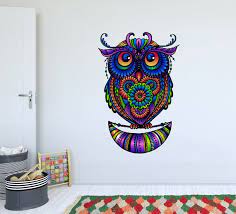 Boho Owl Wall Decals Bedroom Owl Bird