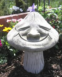 Smiling Toadstool Stone Garden Ornament