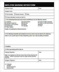 Do americans not get a lunch break? Free 9 Sample Written Warning Forms In Pdf Ms Word