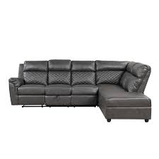 Charlotte Gray Faux Leather Sectional