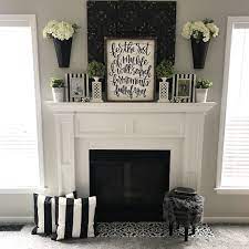Fireplace Makeover Stencil Tile Using