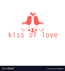 red love birds kissing royalty free