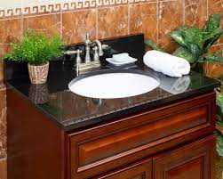 At builders surplus, we keep a large selection of bathroom vanity countertops. Absolute Black Granite Vanity Tops