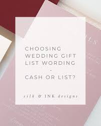 choosing your wedding gift list wording