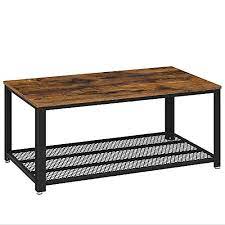 Many coffee table have small casters which are meant to offer added mobility in a subtle and not immediately noticeable way. Buy Vasagle Industrial Coffee Table With Storage Shelf For Living Room Wood Look Accent Furniture With Metal Frame Easy Assembly Rustic Brown Ulct61x Online In Germany B071ksq13c