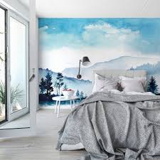 Wall Mural Watercolor Mountains Sticky