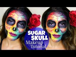 colorful sugar skull makeup tutorial