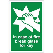 Fire Break Glass Safety Sign
