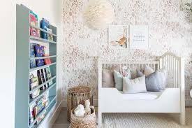 White And Pink Nursery With Wall Mount