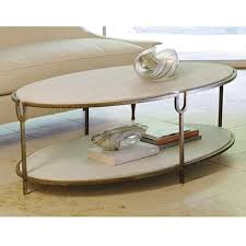 Iron And Stone Oval Coffee Table