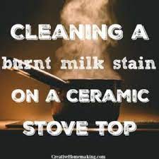 cleaning a burnt milk stain from a