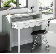 To know which size you need, think about what your desk will need to accommodate, such as: Tressa White With Oak Extending Console Dressing Table Simple Desk