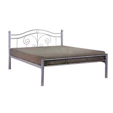 Erfly Queen Size Metal Bed Silver