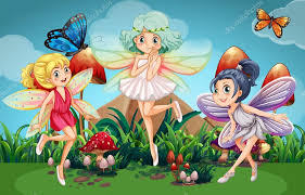 Fairies Flying In The Garden With