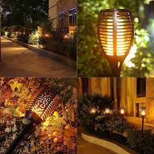 garden solar light flame led lamp