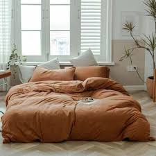 cotton rust brown flat bed sheets full