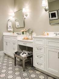 mirrored vanity stool transitional