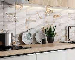 White And Gold Decor Marble Effect Wall