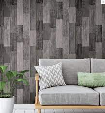 Charcoal Wood Plank Wallpaper Dark