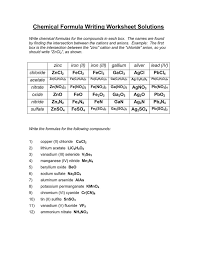 Collection Of Writing Chemical Formulas