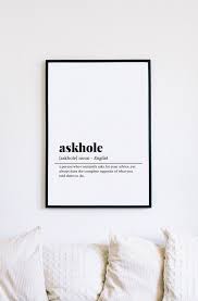 Funny Home Office Poster Askhole