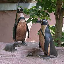 pair of penguins sculptures large