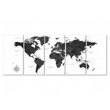 Black And White Map Art Canvas