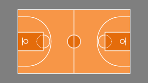 Basketball Court Game Plan Powerpoint Shapes