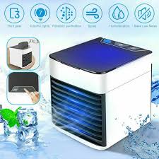 Portable ac units accumulate moisture, so be sure to drain the collected moisture periodically. Portable Usb Mini Air Conditioner Cooler Led Humidized Evaporative Fan Personal Desktop Office Home Car Cooler Walmart Com Walmart Com