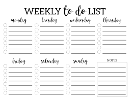 Weekly To Do List Printable Checklist Template Paper Trail