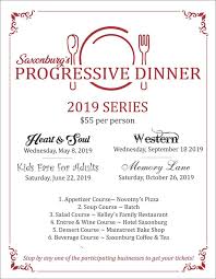 Below is the agenda and menu for the dinner loop. Check Out Saxonburg S Progressive Dinners Progressive Dinner Progress Dinner