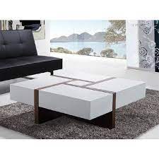 White Wood Modern Coffee Table Rs