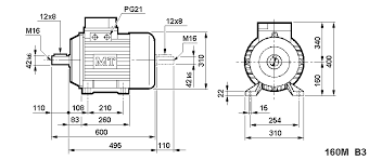 dimensions mt 160m frame motors