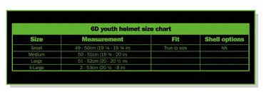 helmet size chart ing