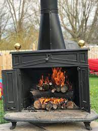 Old Franklin Wood Fireplace Repurposed