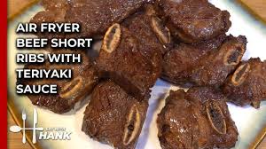 air fryer beef short ribs with teriyaki