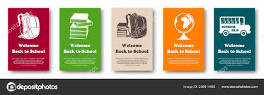 Vector Design Template Set For Back To School Stock